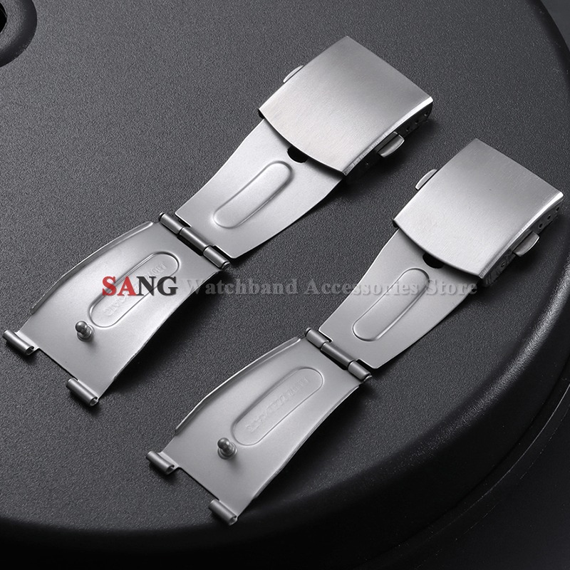 Replacement Watch Bracelet - 12/14/16/18/20/22mm 스테인레스 스틸 접이식 버클 실버