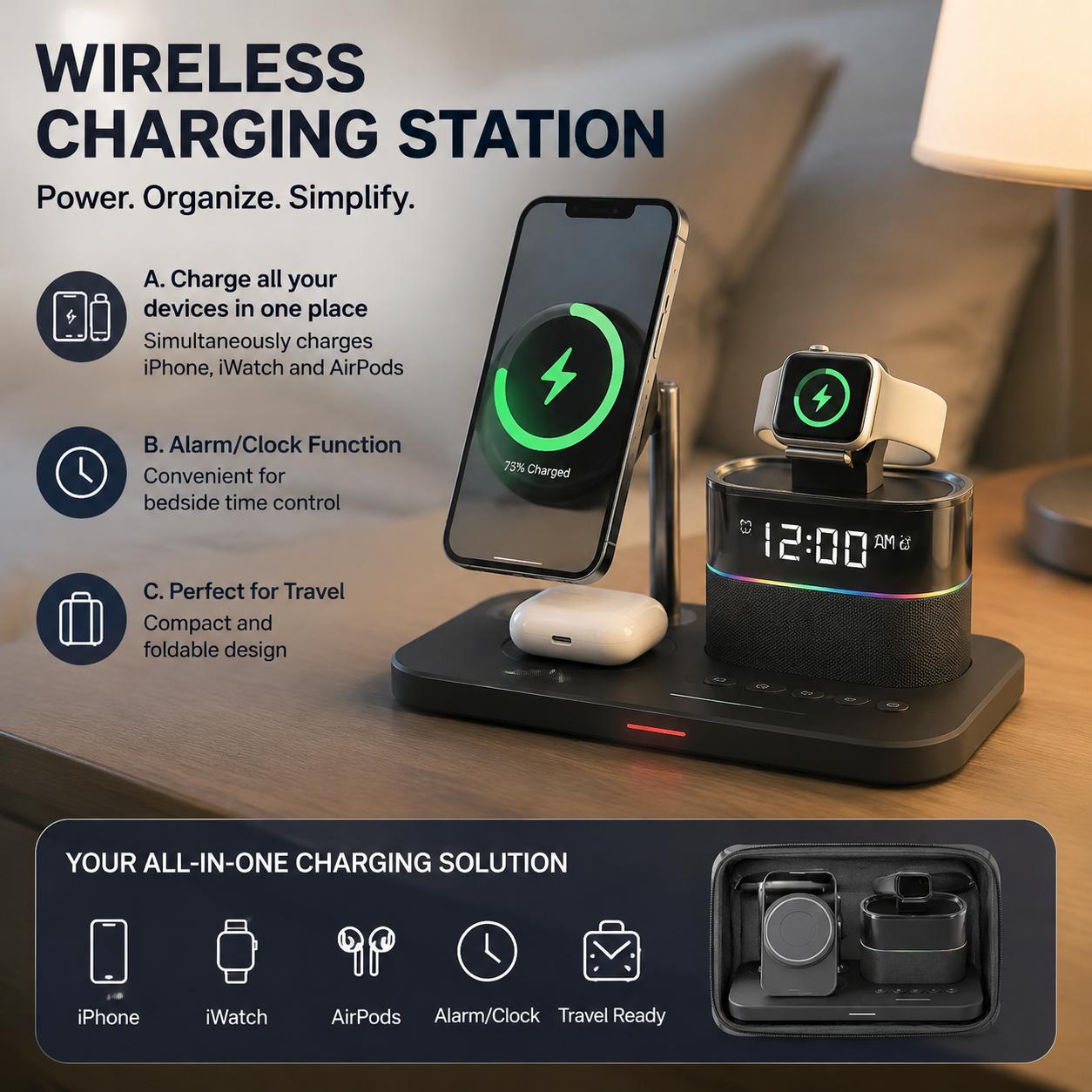 Smartwatch Phone Watches - 마그네틱 무선 충전 스테이션 (아이폰 12,