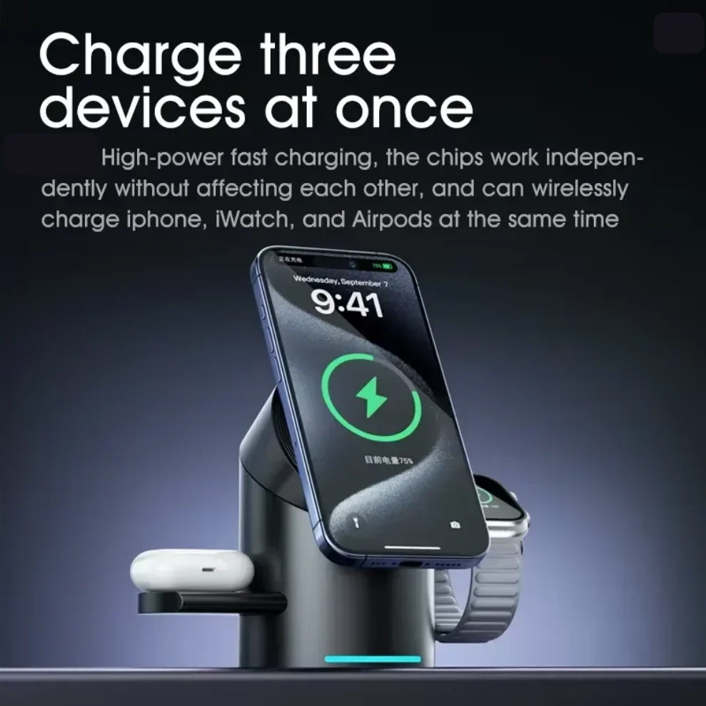 Smartwatch Phone Watches - 2026년 업그레이드 터치 버튼 Qi2 3in1