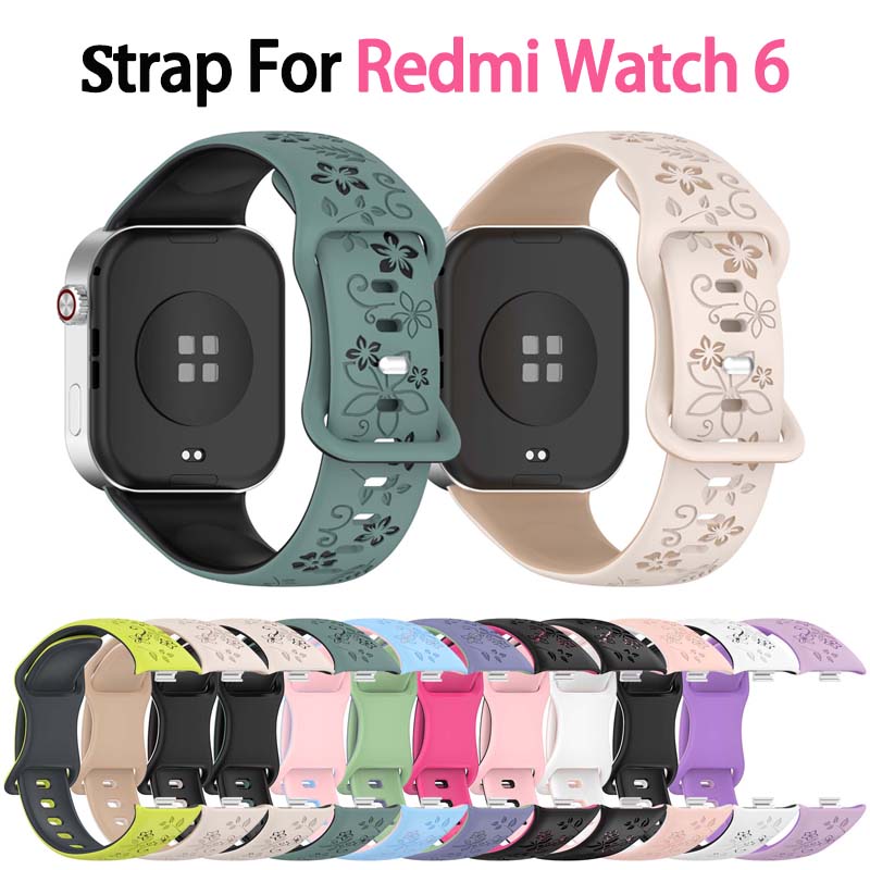 Smartwatch Redmi Watches - 투톤 플로럴 카빙 소프트 실리콘 스트랩