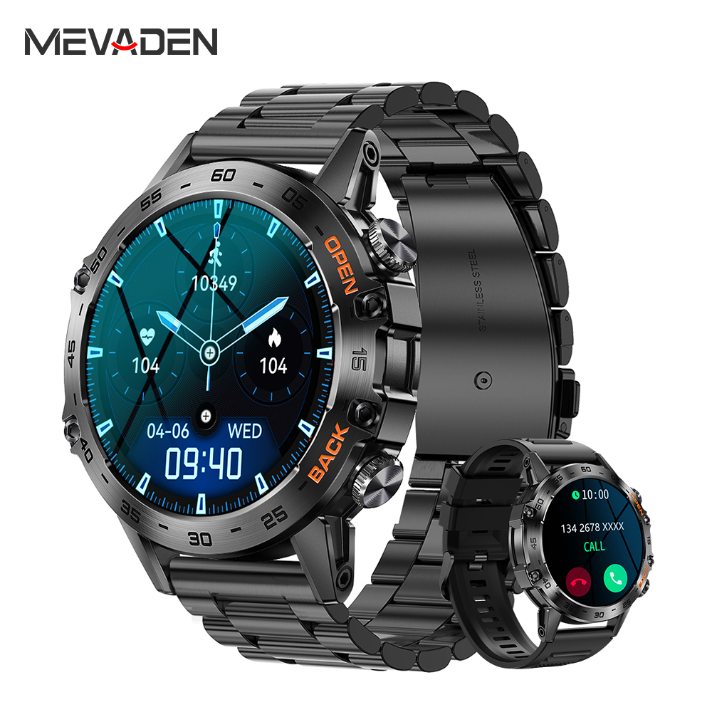 Smartwatch Health Watches - MEVADEN 스틸 1.39인치 남성용 고급 스마트워치