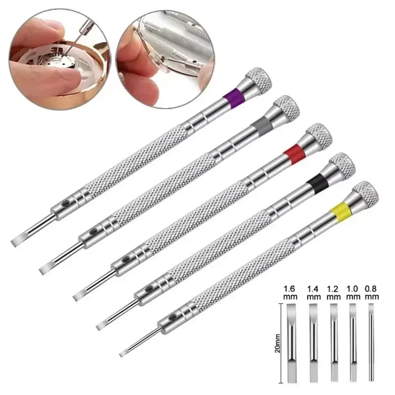 Watchmaker Screwdriver - 시계 수리를위한 5 개/대 0.8-1.6mm 강철