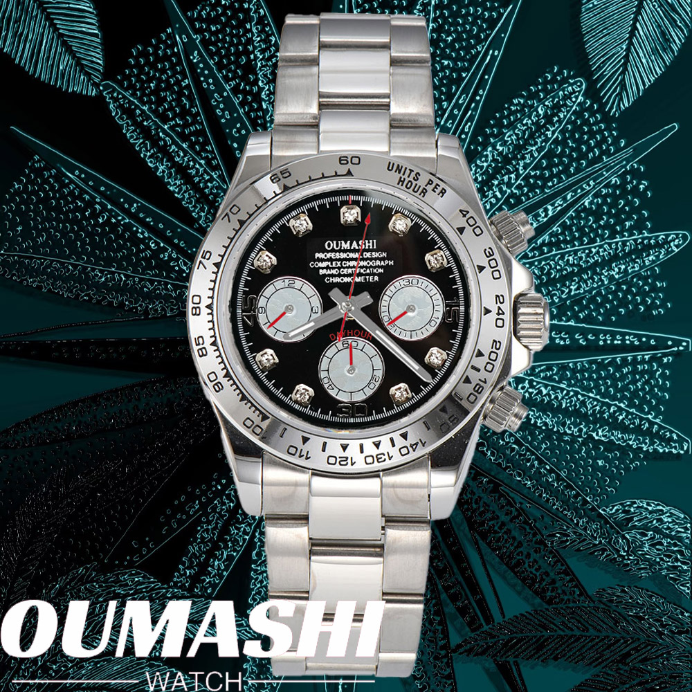 Watch Bezel Insert - 럭셔리 VK63 시계 39mm 쿼츠 크로노그래프