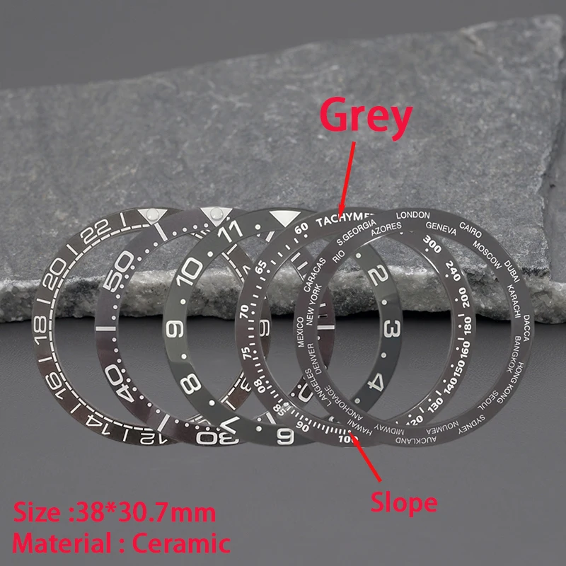 Watch Bezel Insert - 38*30.7mm 모조 운석 그레이 세라믹 베젤