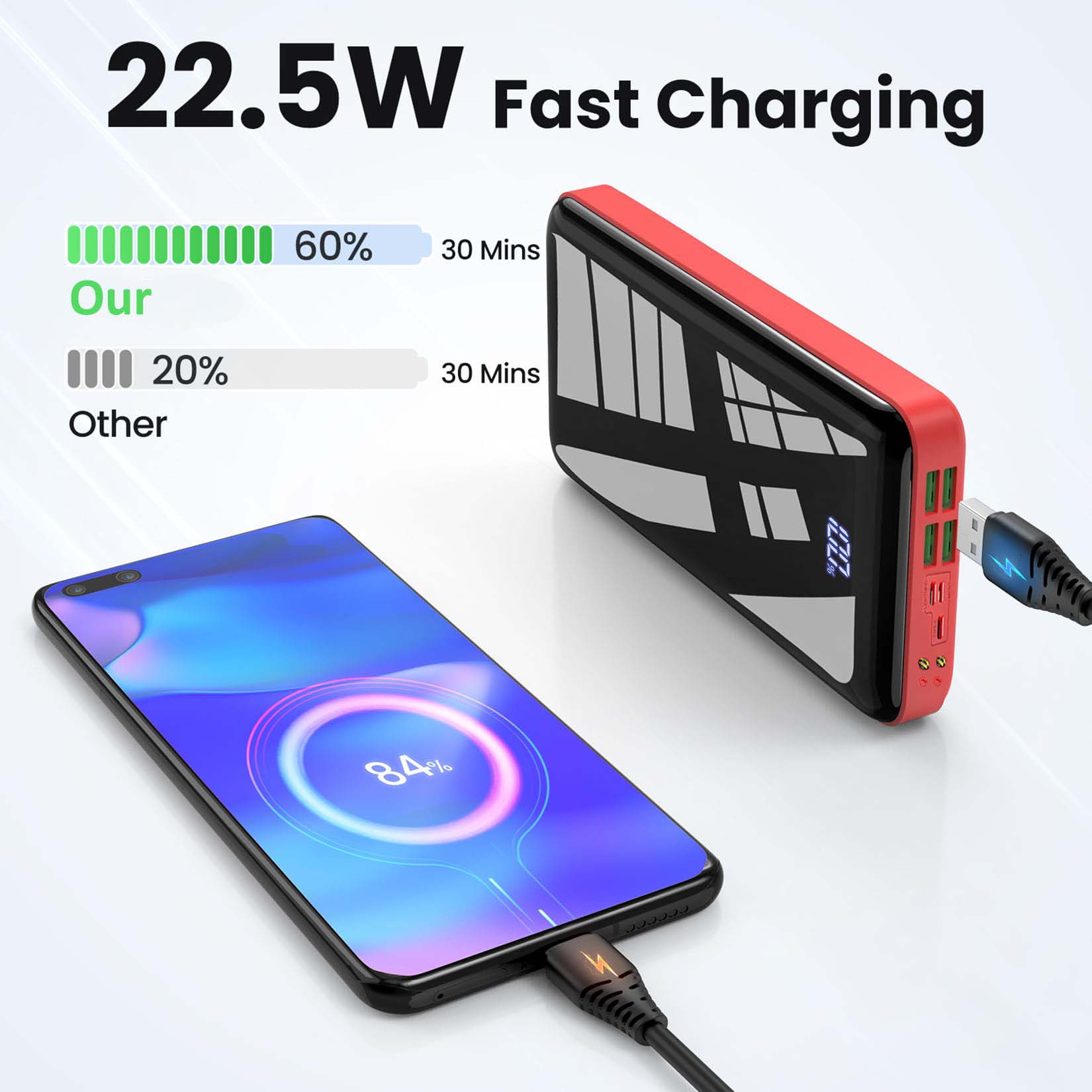 휴대용 충전기 30000mAh 보조배터리, USB-C  - Smartwatch Phone Watches 리뷰 및 가격