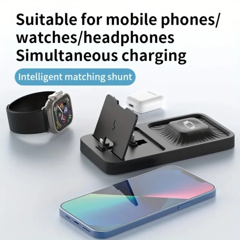 3 in 1 무선 충전 스탠드 다중 안전 보호 15W  - Smartwatch Watches For Iphone 리뷰 및 가격
