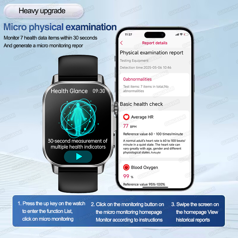 새로운 건강 관리 AI 의사 진단 스마트워치 ECG 혈 - Smartwatch Health Watches 리뷰 및 가격
