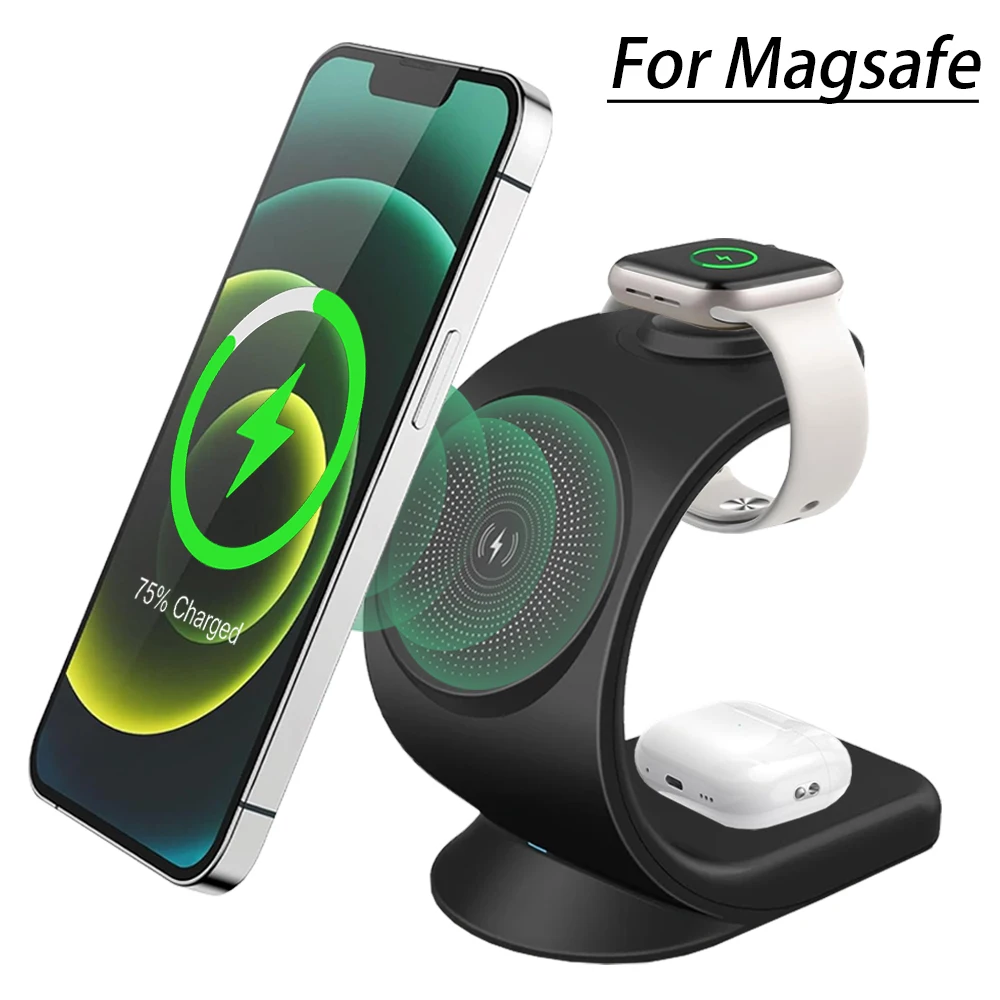 마그네틱 무선 충전기 3 in 1 고속 충전 스테이션  - Smartwatch Watches For Iphone 리뷰 및 가격