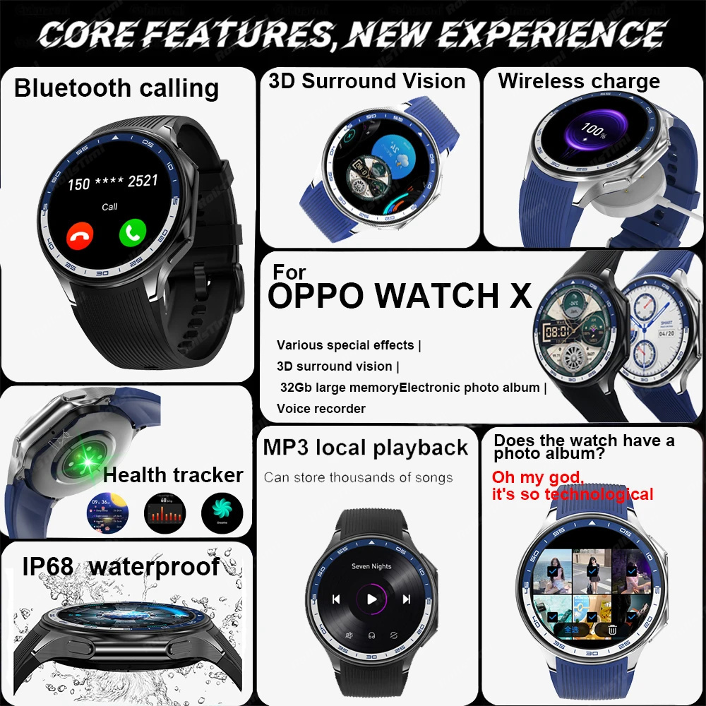 1.43 AMOLED 스마트 시계 3D 서라운드 비전  - Smartwatch Oppo Watch 리뷰 및 가격
