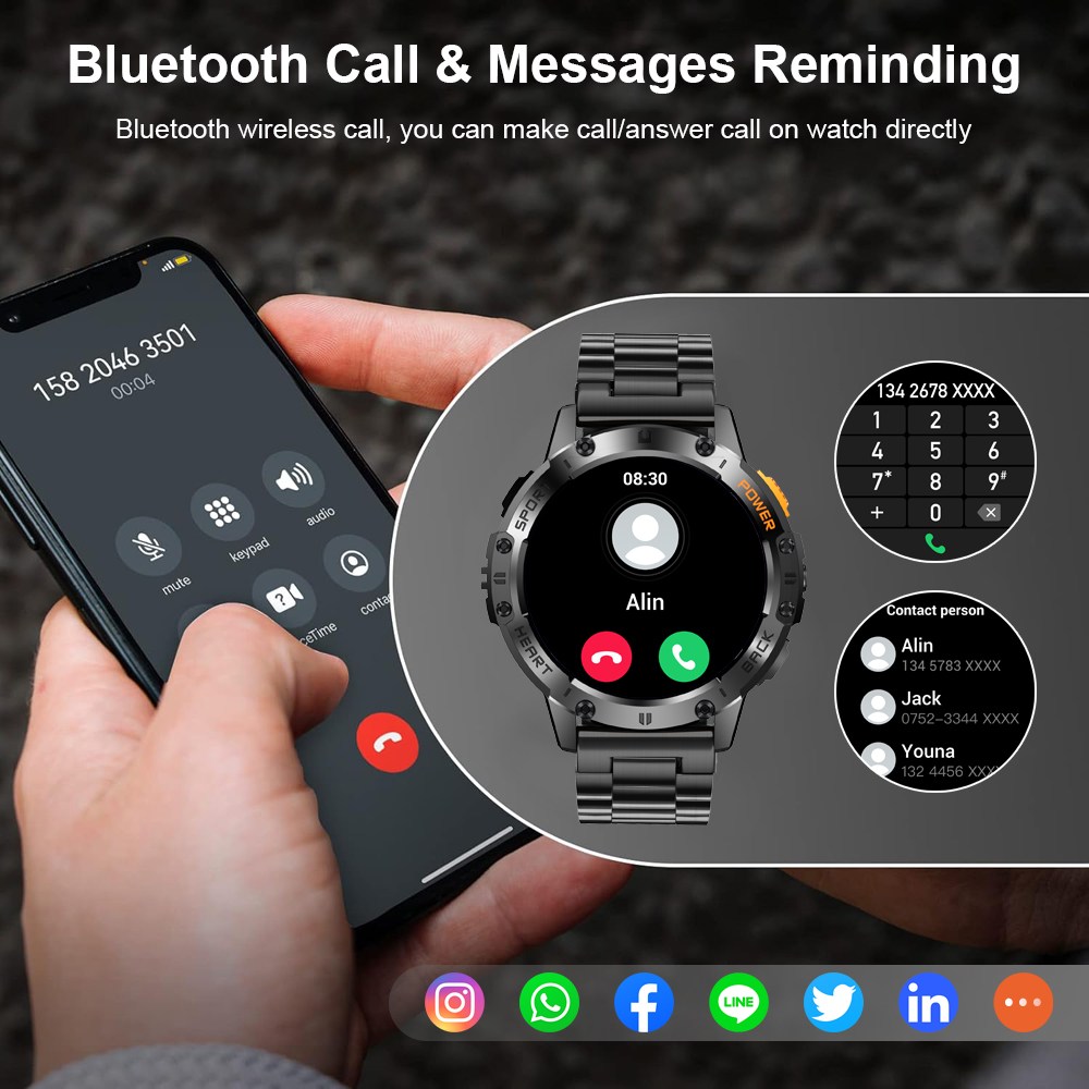 LIGE 1.43 인치 AMOLED 화면 블루투스 통화 - Smartwatch Health Watches 리뷰 및 가격
