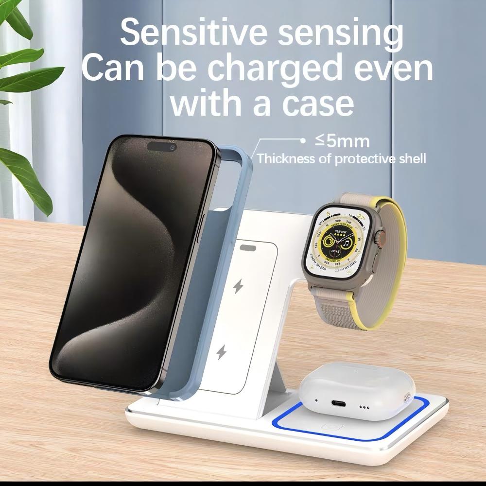 무선 충전기 홀더 스탠드 3 in 1 접이식 고속 충전 - Smartwatch Phone Watches 리뷰 및 가격
