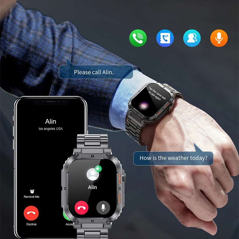 LIGE 남성용 야외 스포츠 피트니스 스마트워치, 블루 - Smartwatch Watches For Mens 리뷰 및 가격