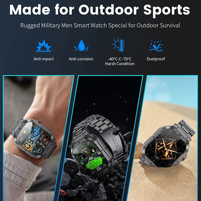 LIGE 남성용 야외 스포츠 피트니스 스마트워치, 블루 - Smartwatch Watches For Mens 리뷰 및 가격