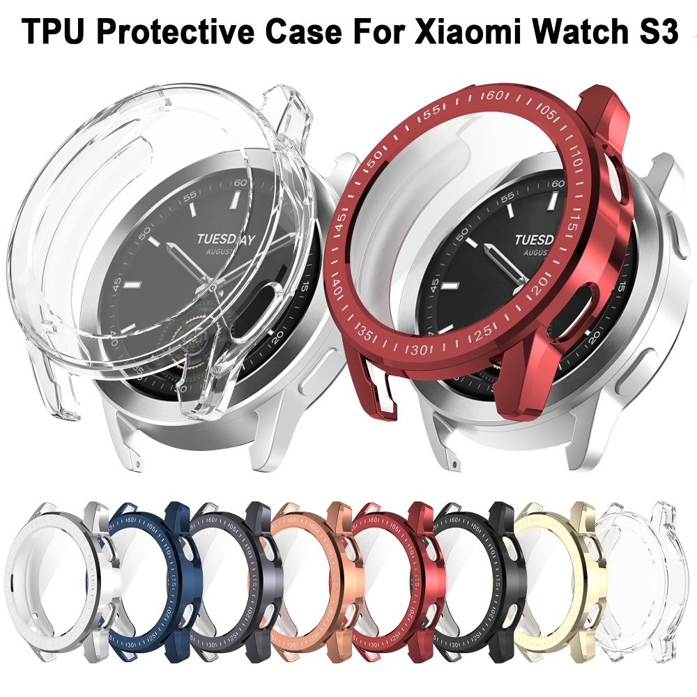 샤오미 워치 S3용 새 풀커버 TPU 케이스 범퍼 스마 - Smartwatch Watches Xiaomi 리뷰 및 가격