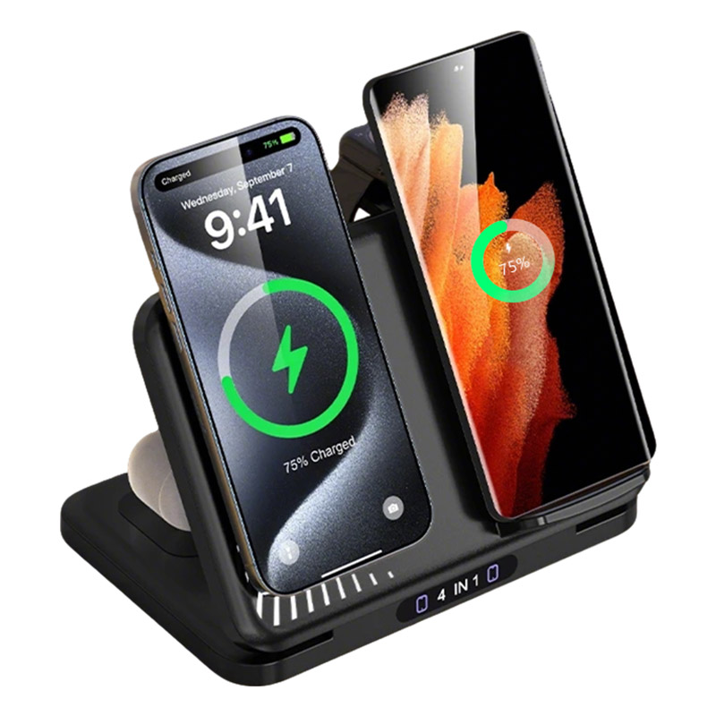 4 in 1 듀얼 폰 무선 충전 스탠드 마그네틱 고속  - Smartwatch Phone Watches 리뷰 및 가격