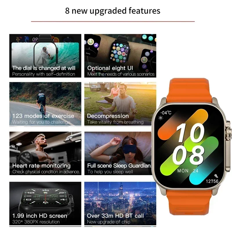 새로운 시리즈 9 워치 PK HK8 PRO MAX 스마 - Smartwatch Watches For Mens 리뷰 및 가격