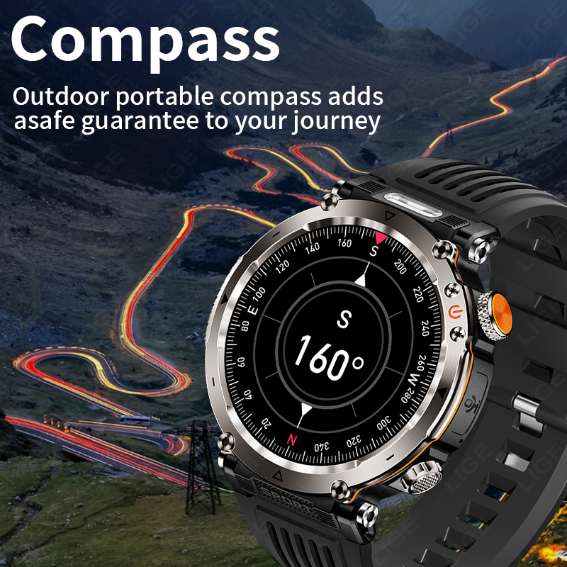 새로운 군용 야외 스마트워치 남성용 심박수 모니터 시계 - Smartwatch Watches For Mens 리뷰 및 가격