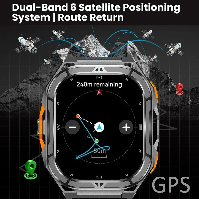 럭셔리 AMOLED 스마트워치, 실제 GPS 탑재, 5 - Smartwatch Health Watches 리뷰 및 가격