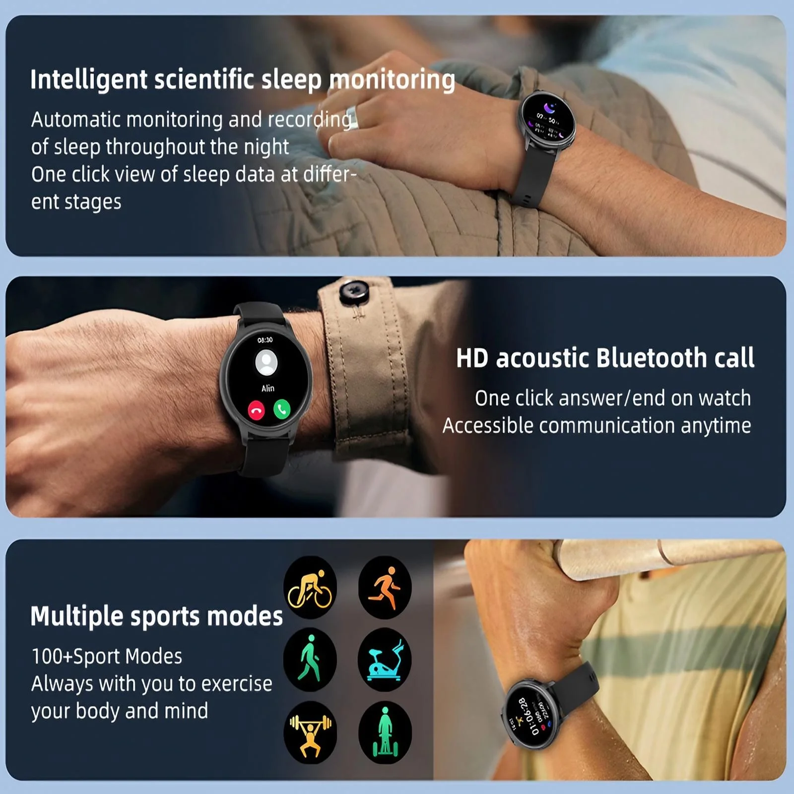 여성용 스마트워치 방수 심박수 수면 추적기 전화 수신  - Smartwatch Health Watches 리뷰 및 가격