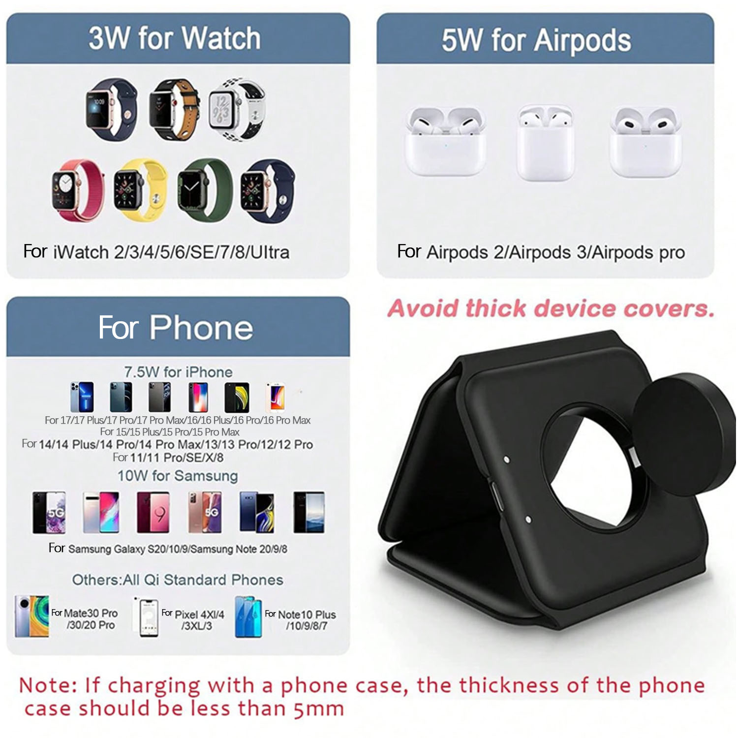 3 in 1 무선 충전 스테이션 마그네틱 고속 충전 1 - Smartwatch Watches For Iphone 리뷰 및 가격