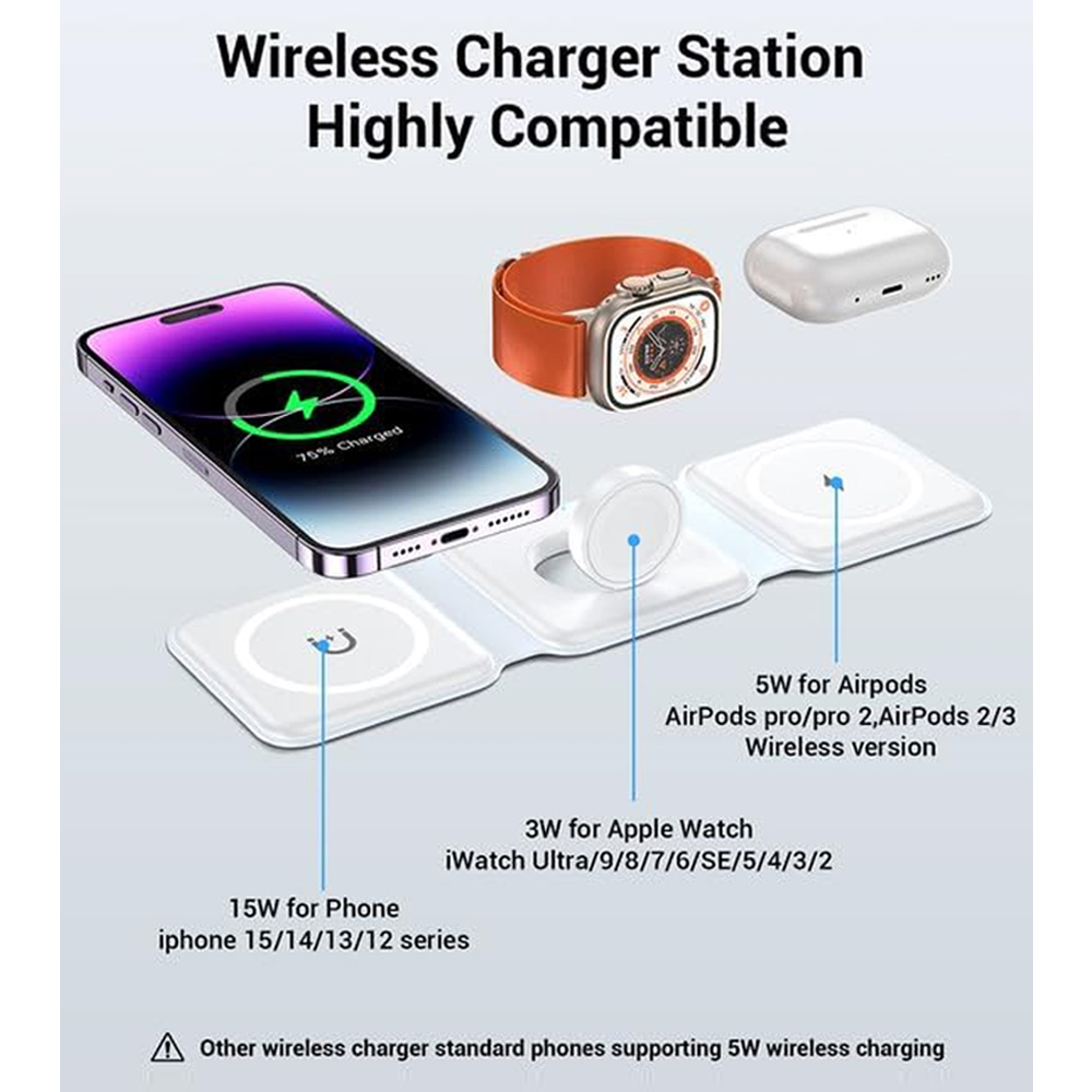 3 in 1 무선 충전 스테이션 마그네틱 고속 충전 1 - Smartwatch Watches For Iphone 리뷰 및 가격