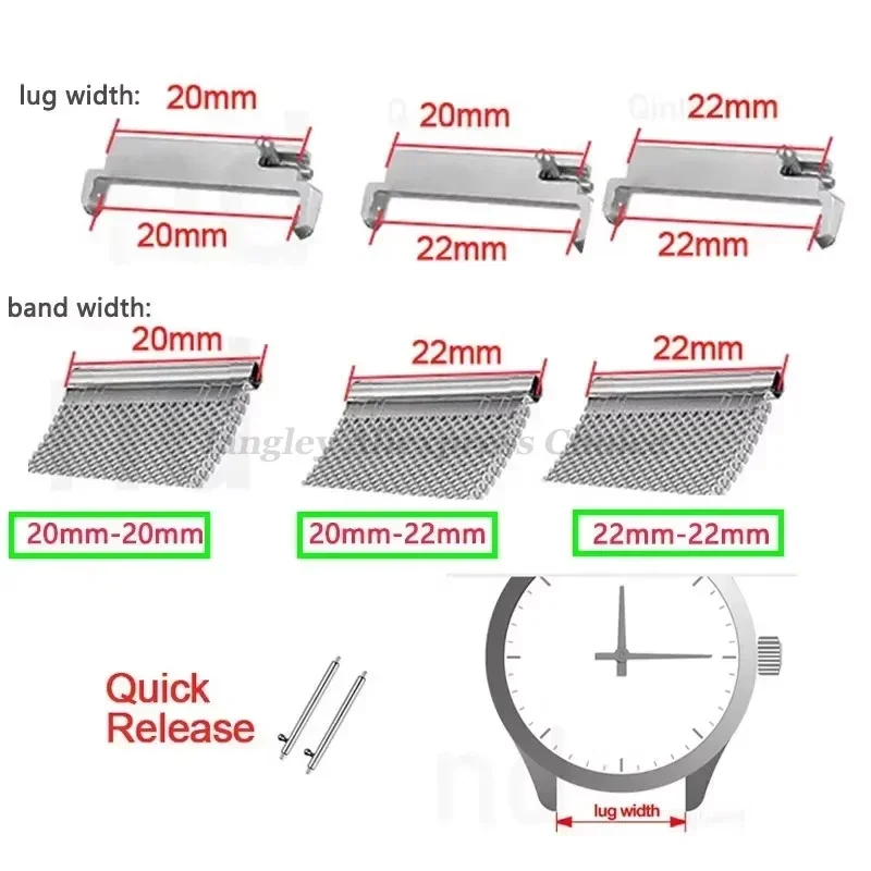 2pcs 시계 밴드 어댑터 20mm ~ 18mm 20m - Replacement Watch Bracelet 리뷰 및 가격